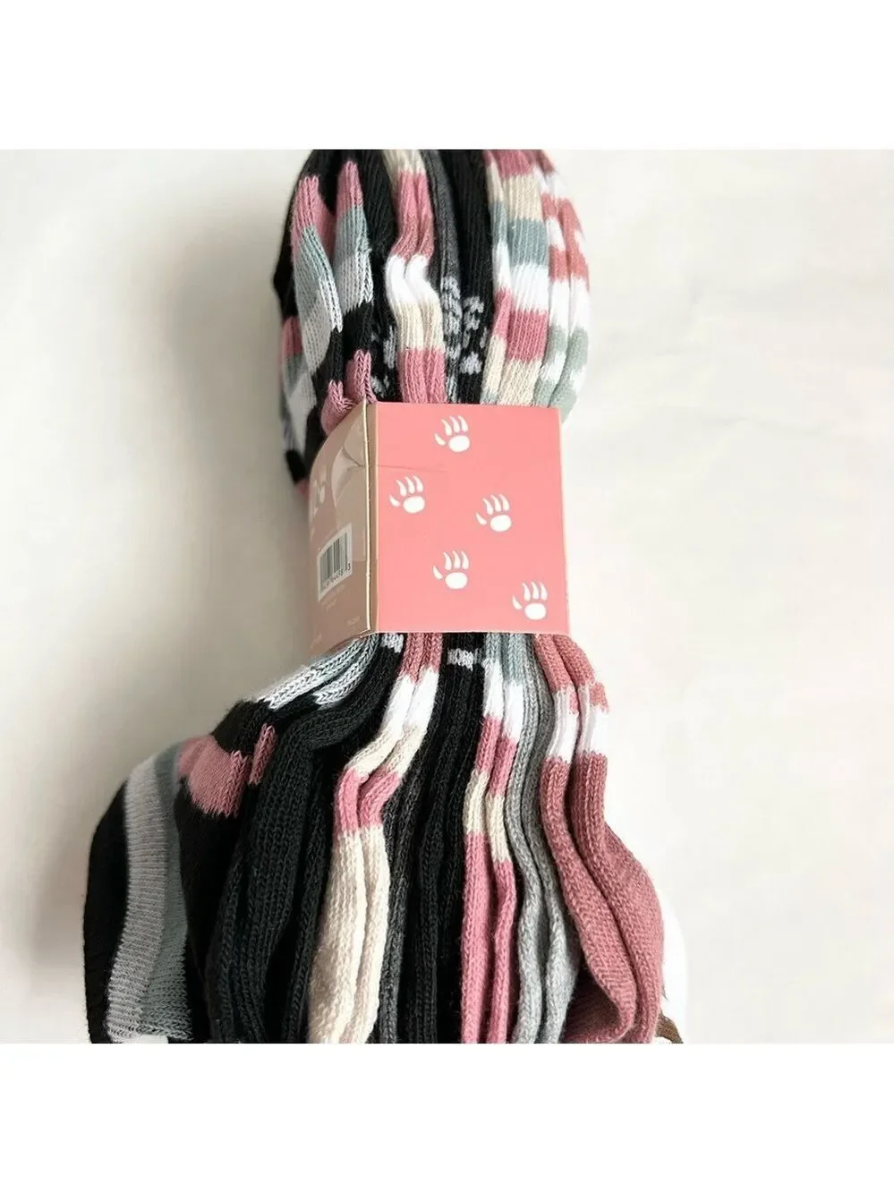 Pawz by Bearpaw Low-cut Ankle Socks Stripes Animal Print 8 Pairs Size 5 to 10